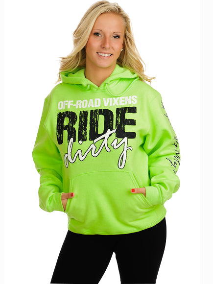 Ride like a Vixen Hoodie - Neon Green