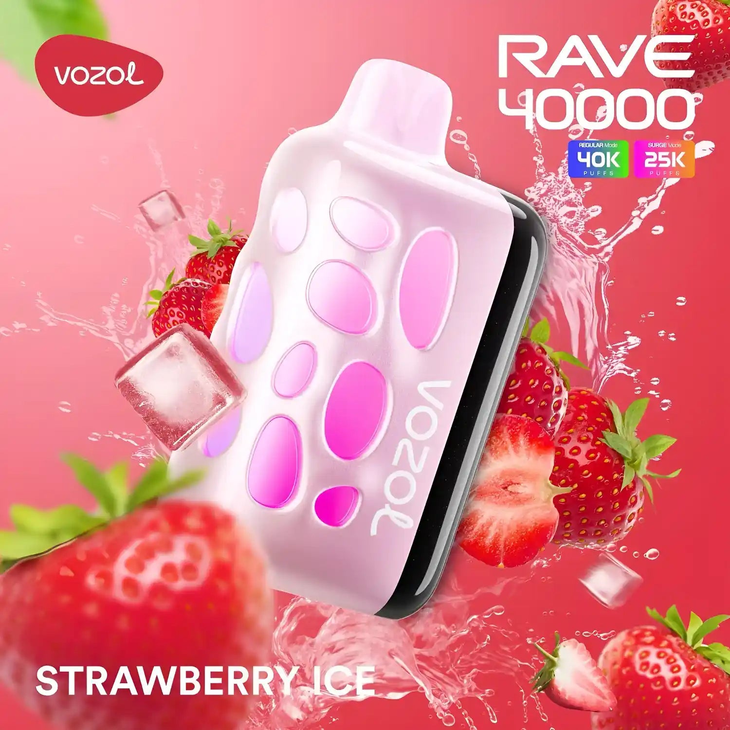 Vozol Rave 40k – Strawberry Ice - Zero Vapes