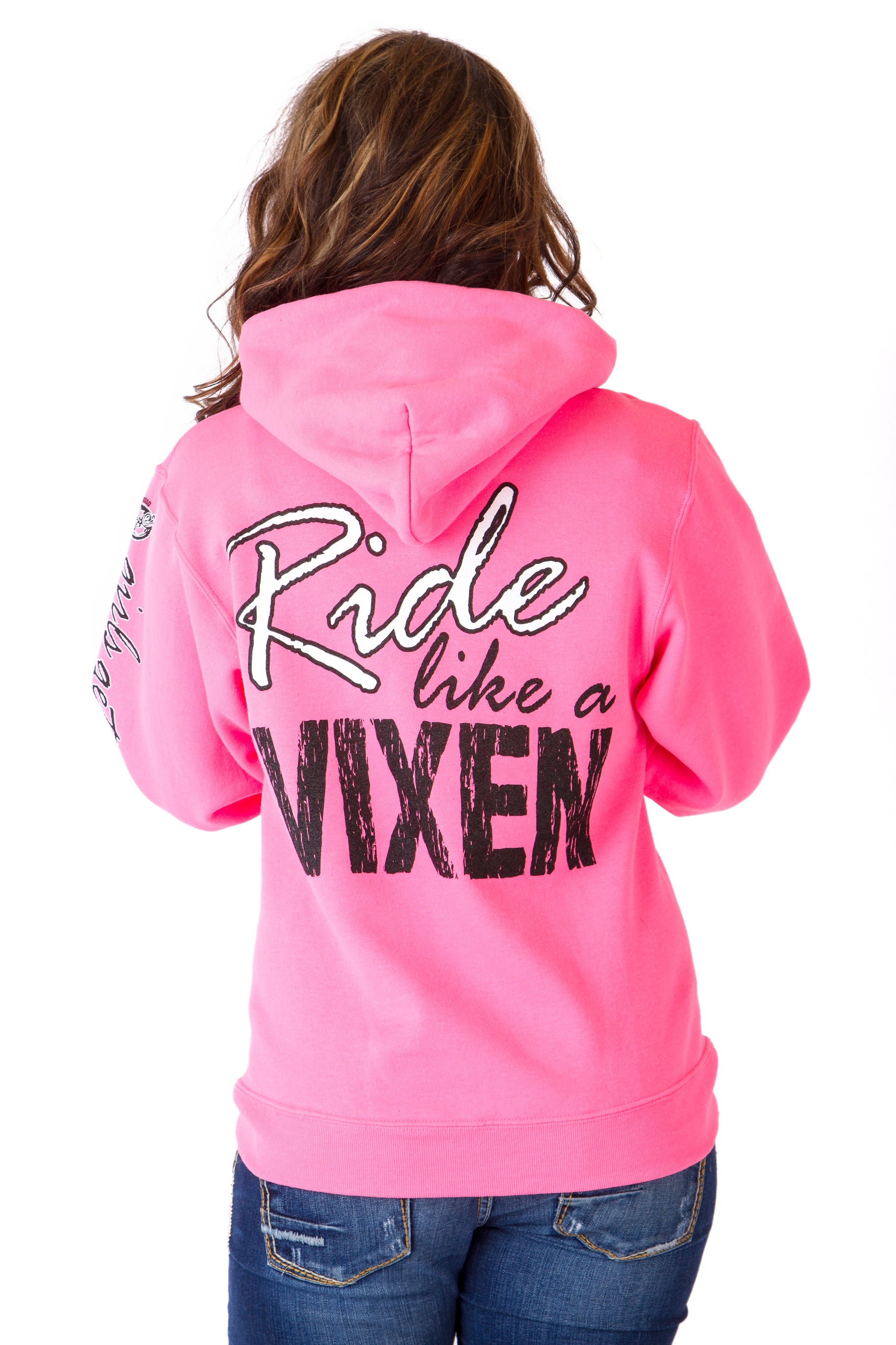 Ride like a Vixen Hoodie - Neon Pink