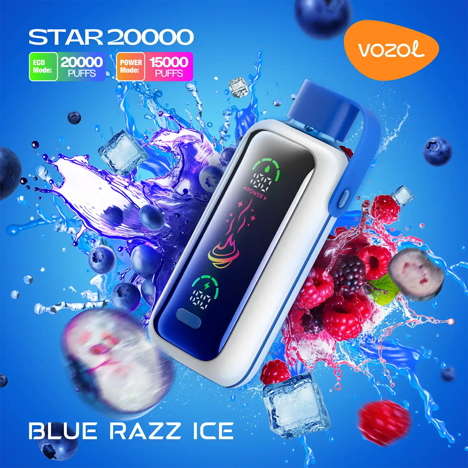 VOZOL STAR 20k – Blue Razz Ice - Zero Vapes