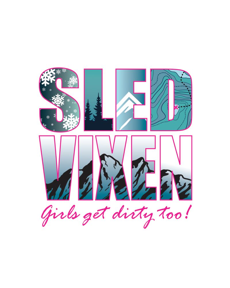 Sled Girl Printed Decal 3.5" x 3.7"