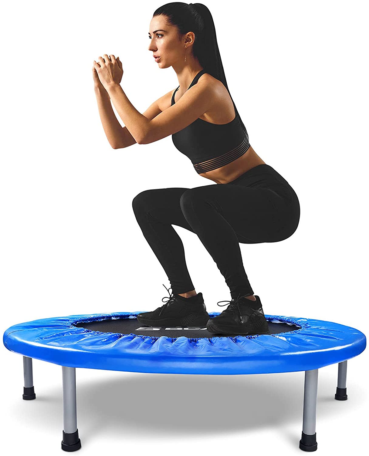Trampoline pliable BCAN de 96 cm (38 po) pour l'exercice, charge maximale de 136 kg (300 lb)