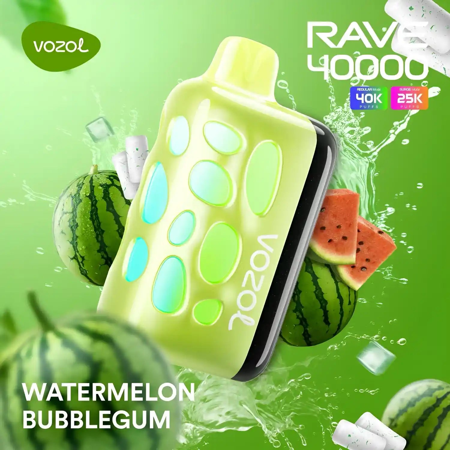 Vozol Rave 40k – Watermelon Bubblegum - Zero Vapes