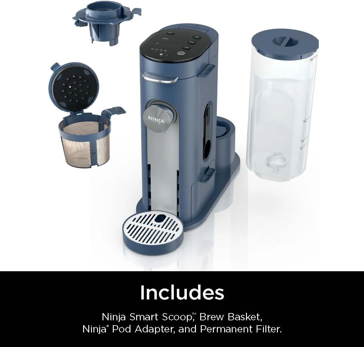 Ninja 2025 Kapsel- und Kaffeepad-Kaffeemaschine für Einzelportionen. Kompatibel mit K-Cup®-Kapseln. Brüht gemahlenen Kaffee oder Pads. Kompaktes Design. 1,6-Liter-Wassertank. Geeignet für Reisebecher von 177 ml bis 710 ml. Kaltbrühfunktion. Farbe: St