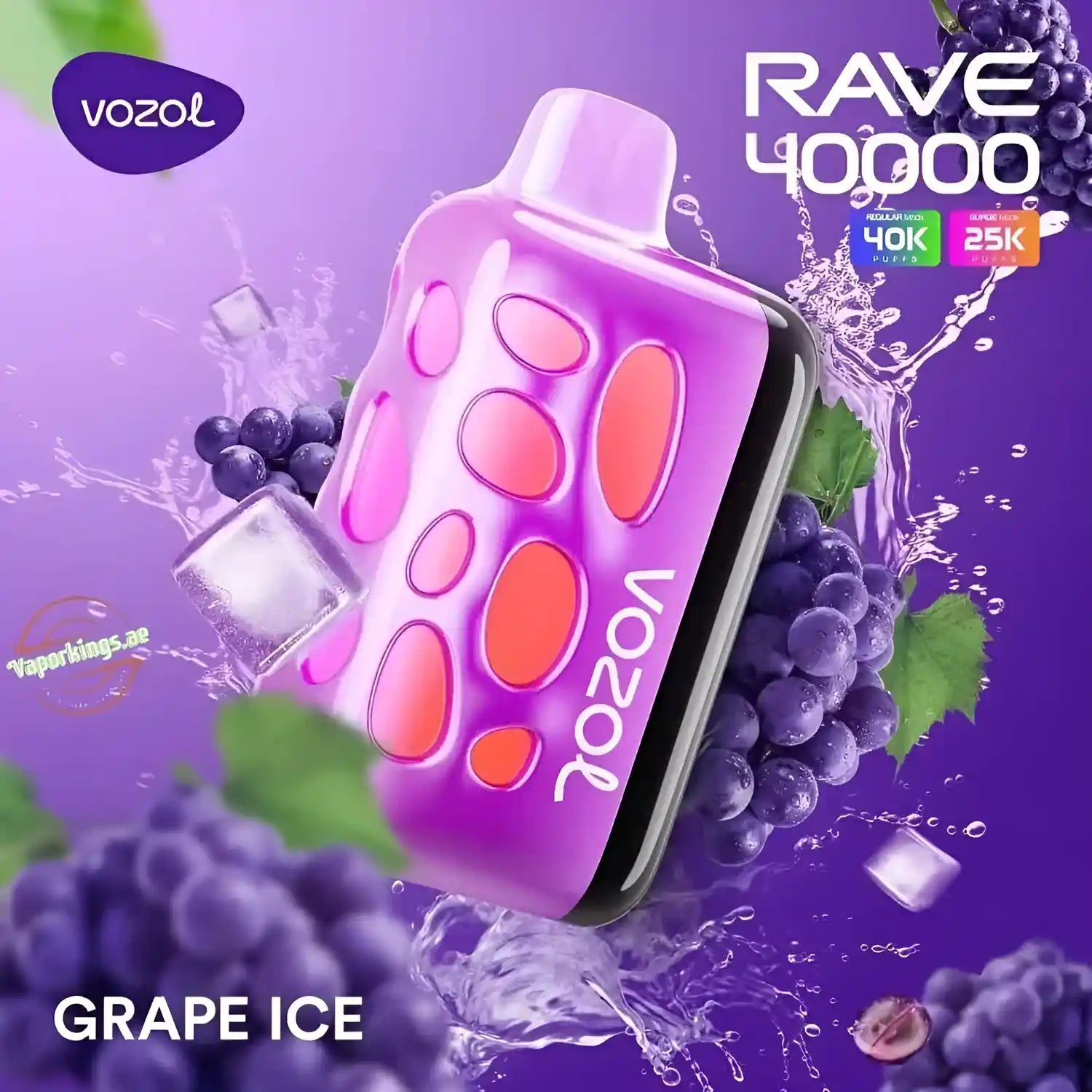 Vozol Rave 40k – Grape Ice - Zero Vapes