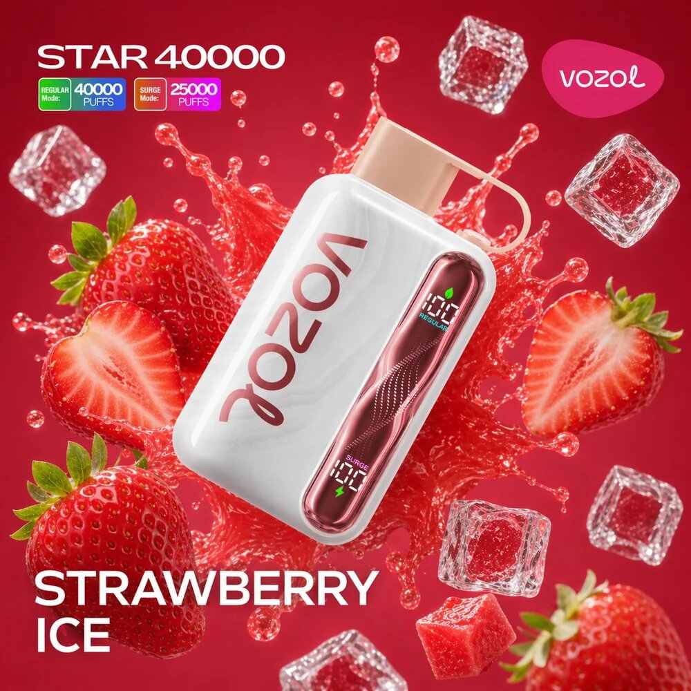 Vozol Star 40k – Strawberry Ice - Zero Vapes