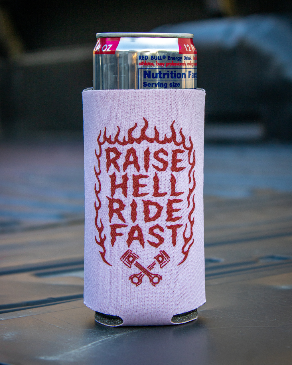 Raise Hell Slim Can Koozie - Blush