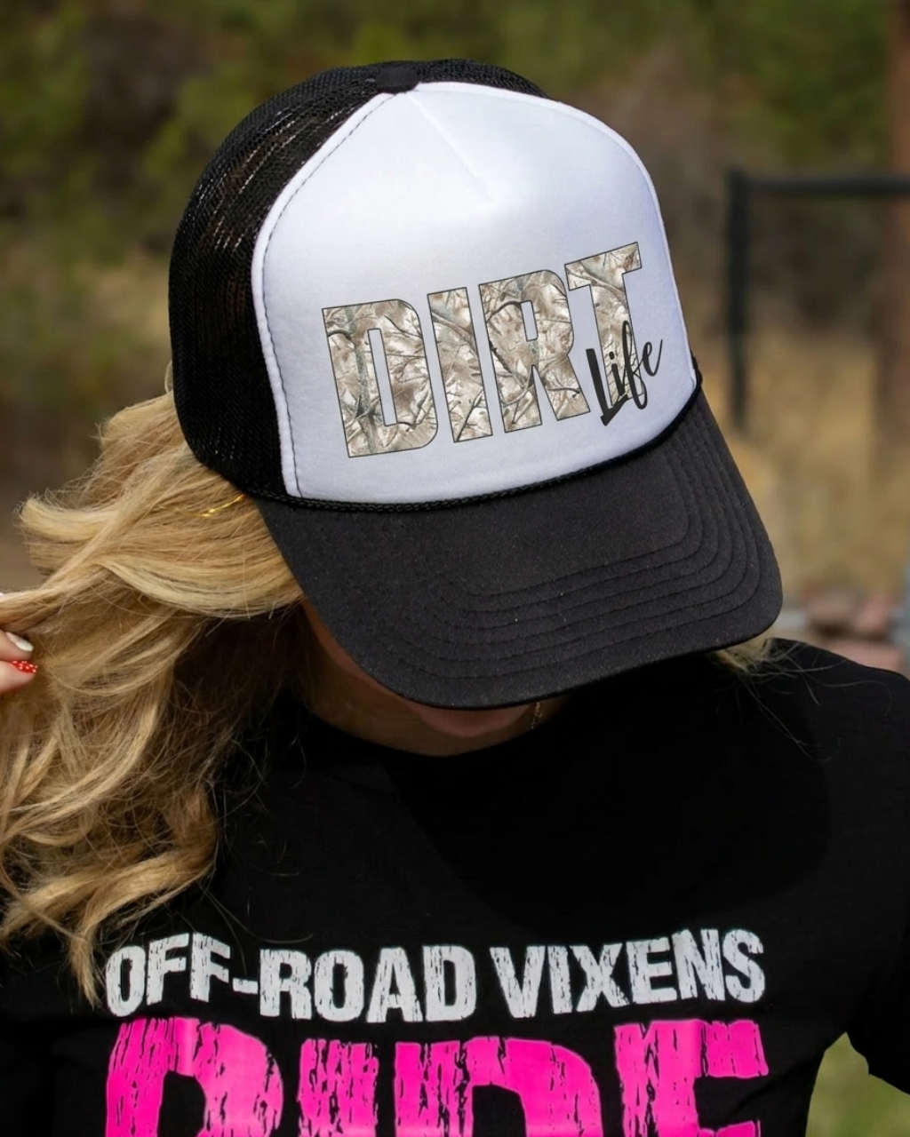 Dirt Life Deadwood Camo Trucker - Black