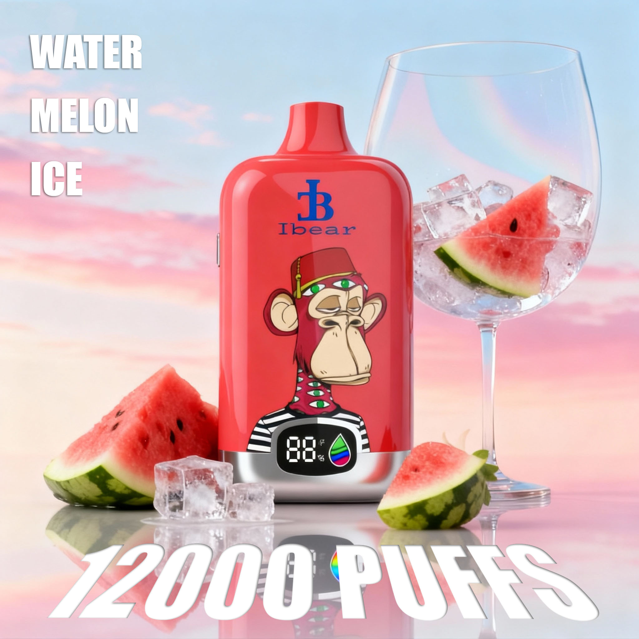 Ibear Digital Box 12k Vape  Watermelon Ice | Ibearvape