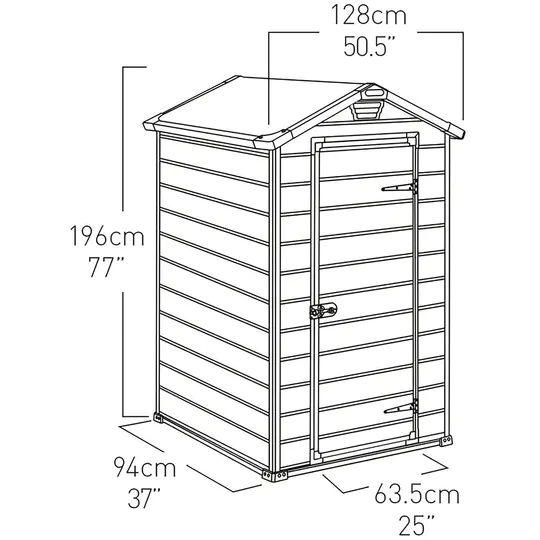 Keter Manor Outdoor Plastic Garden Storage Shed, Beige, 4 x 3 ft