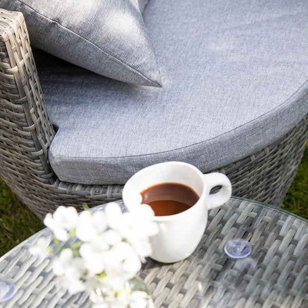 2 Seater Rattan Egg Chair Bistro Set