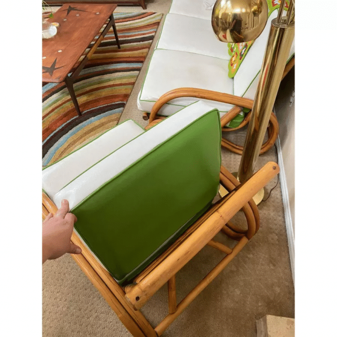 1950s Vintage Paul Frankl Style Bamboo Rattan Chair and Sofa