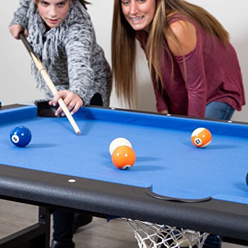 Hathaway Fairmont Portable 6-Ft Pool Table for Families with Easy Folding for Storage, Includes Balls, Cues, Chalk
