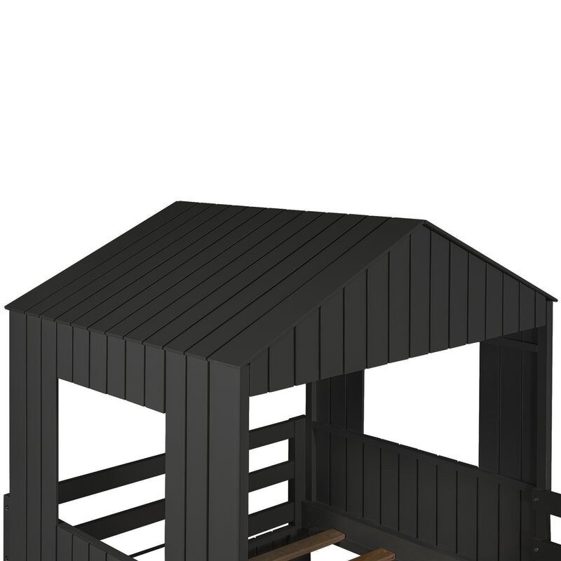 Treehouse bed children's secret base bunk bed high and low bed combination bunk solid wood small house princess bed