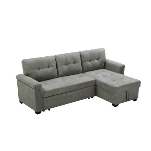 Copper Grove Arogundade Woven Fabric Reversible Sectional Sofa Sleeper