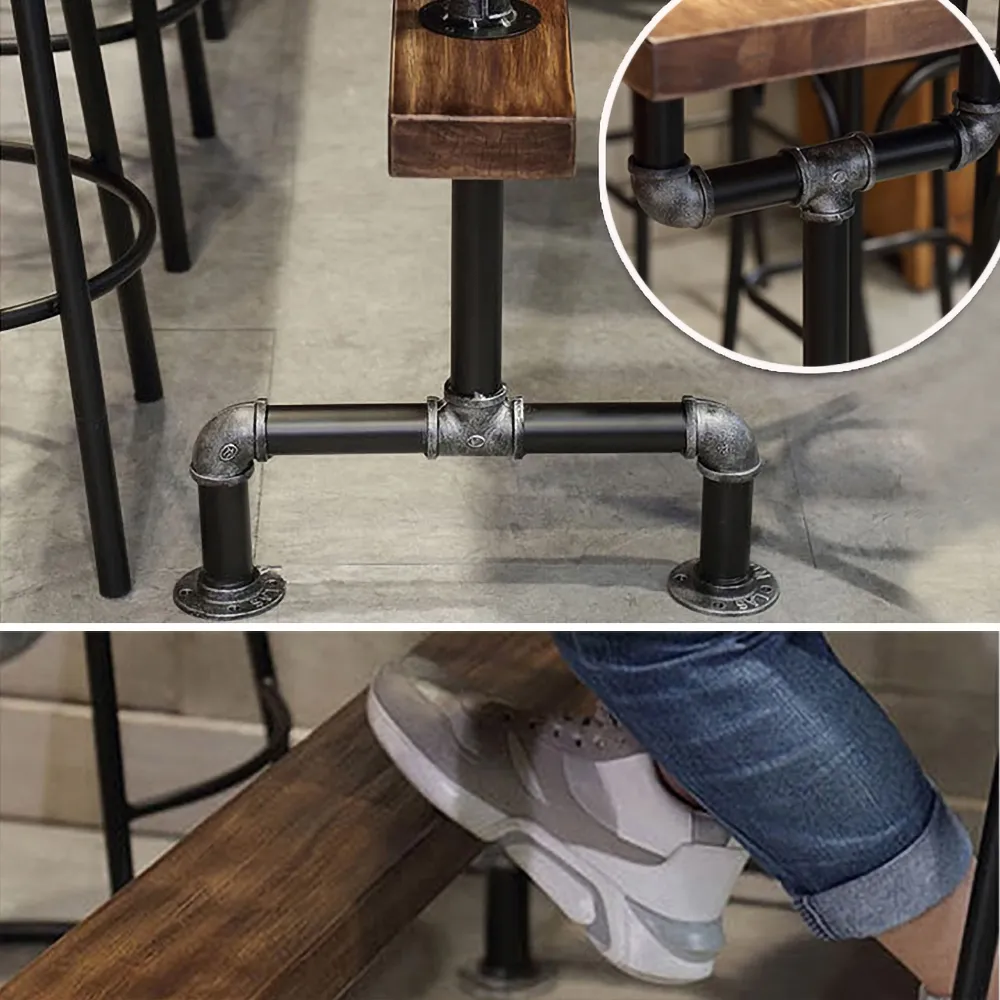 1300mm Retro Rectangular Bar Table Natural Industrial Pub Table