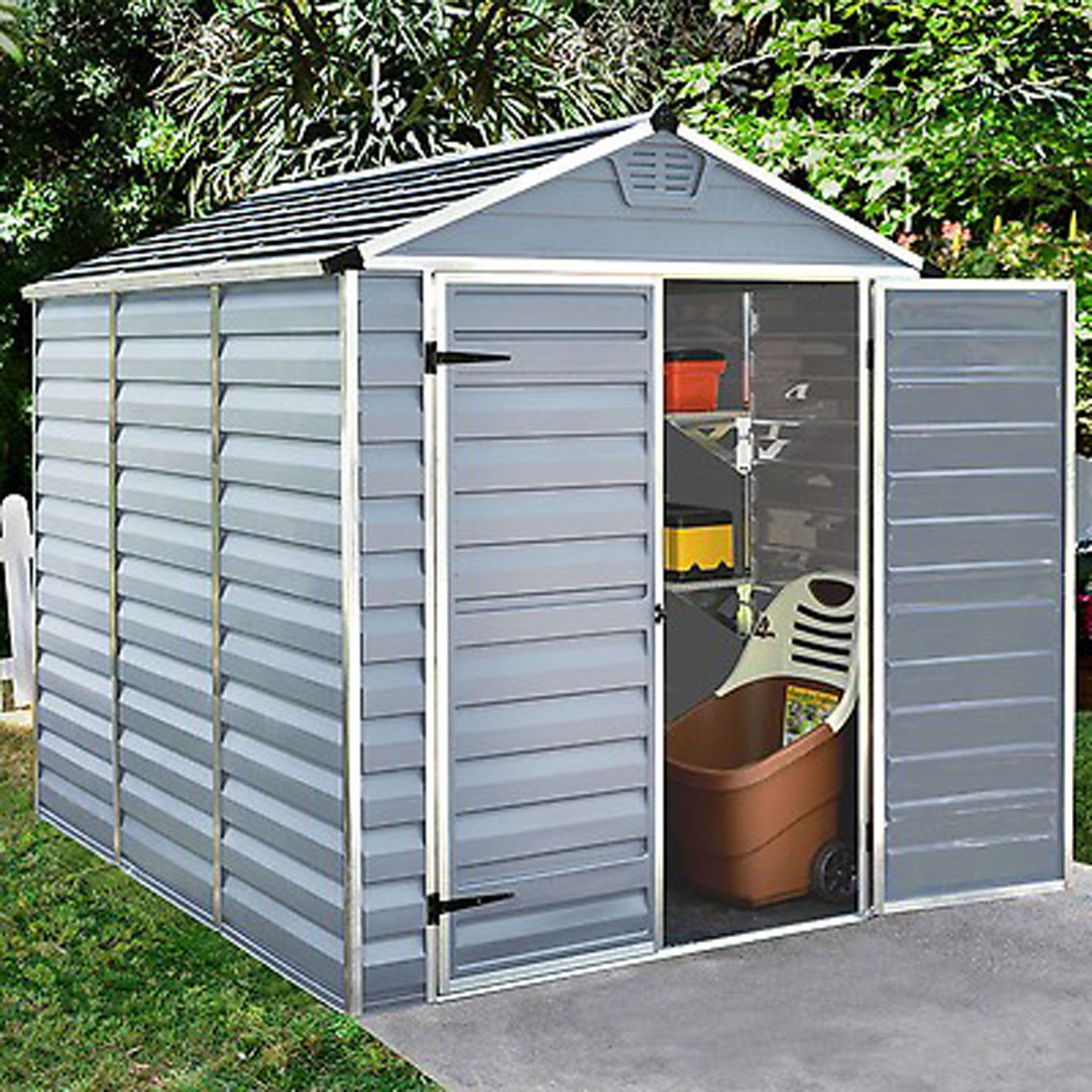 6' x 5' Palram Canopia Grey Skylight metal shed (1.85m x 1.54m)