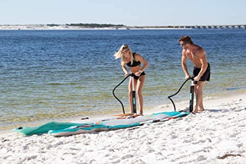 DRIFT Inflatable Stand Up Paddle Board, SUP with Paddle, Backpack Travel Bag, Pump, Fin, & Coiled Leash