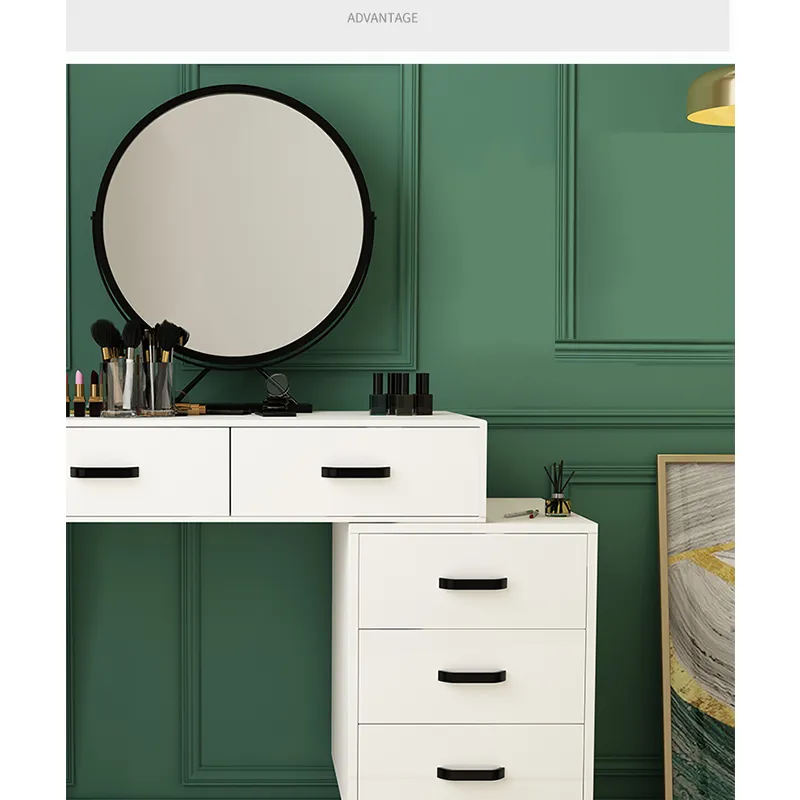 Nordic Light Luxury Dressing Table Bedroom Net Red Ins Wind Storage Cabinet Integrated Modern Minimalist Small Apartment Dressing Table 0018