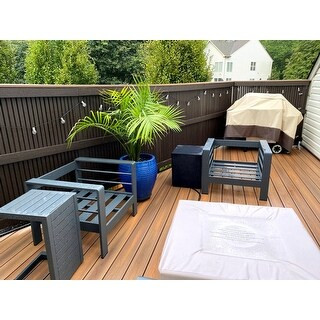 Cape Coral Outdoor Aluminum V-Shape Sectional Sofa Set with Fire Table by Christopher Knight Home - Grey + Light Grey