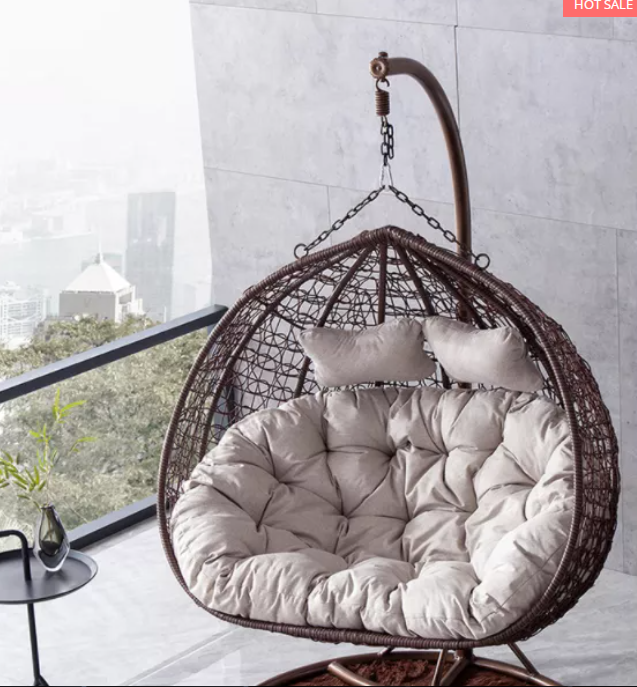 Hanging basket imitation rattan single double hanging chair outdoor swing