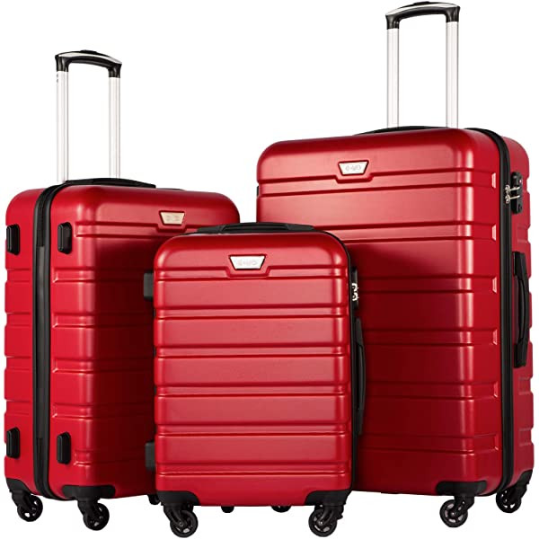 COOLIFE Luggage 3 Piece Set Suitcase Spinner Hardshell Lightweight TSA