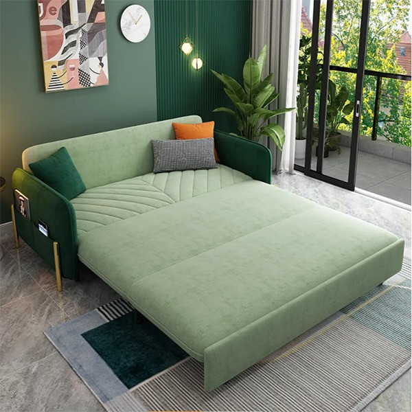 Extra large sleeper sofa green upholstered convertible sofa