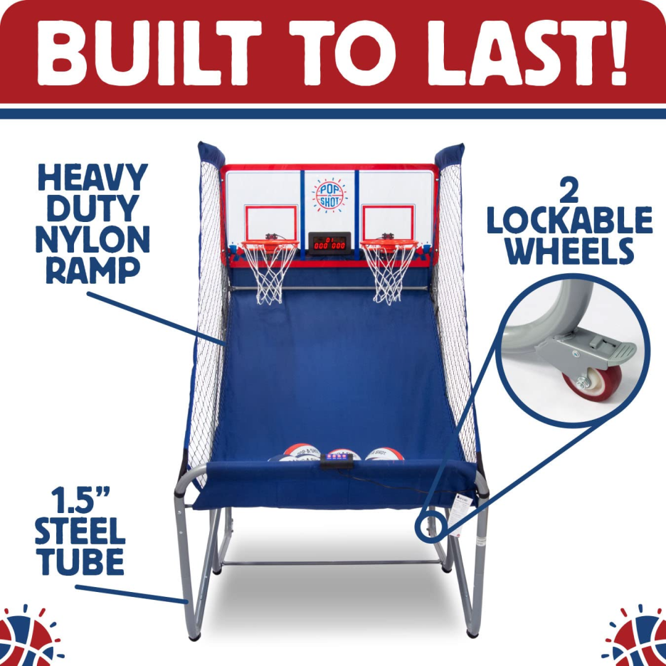 【Sports&Outdoors】Official Indoor/Outdoor Dual Shot Basketball Arcade Game - Weather Resistant - 16 Different Games