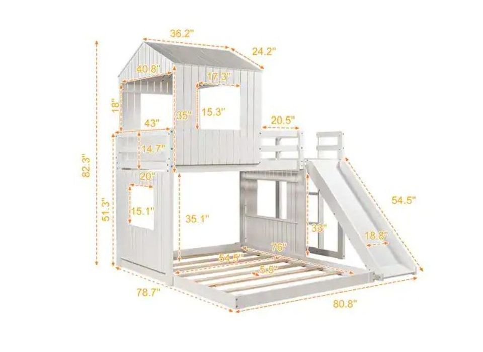 Treehouse bed children's secret base bunk bed high and low bed combination bunk solid wood small house princess bed