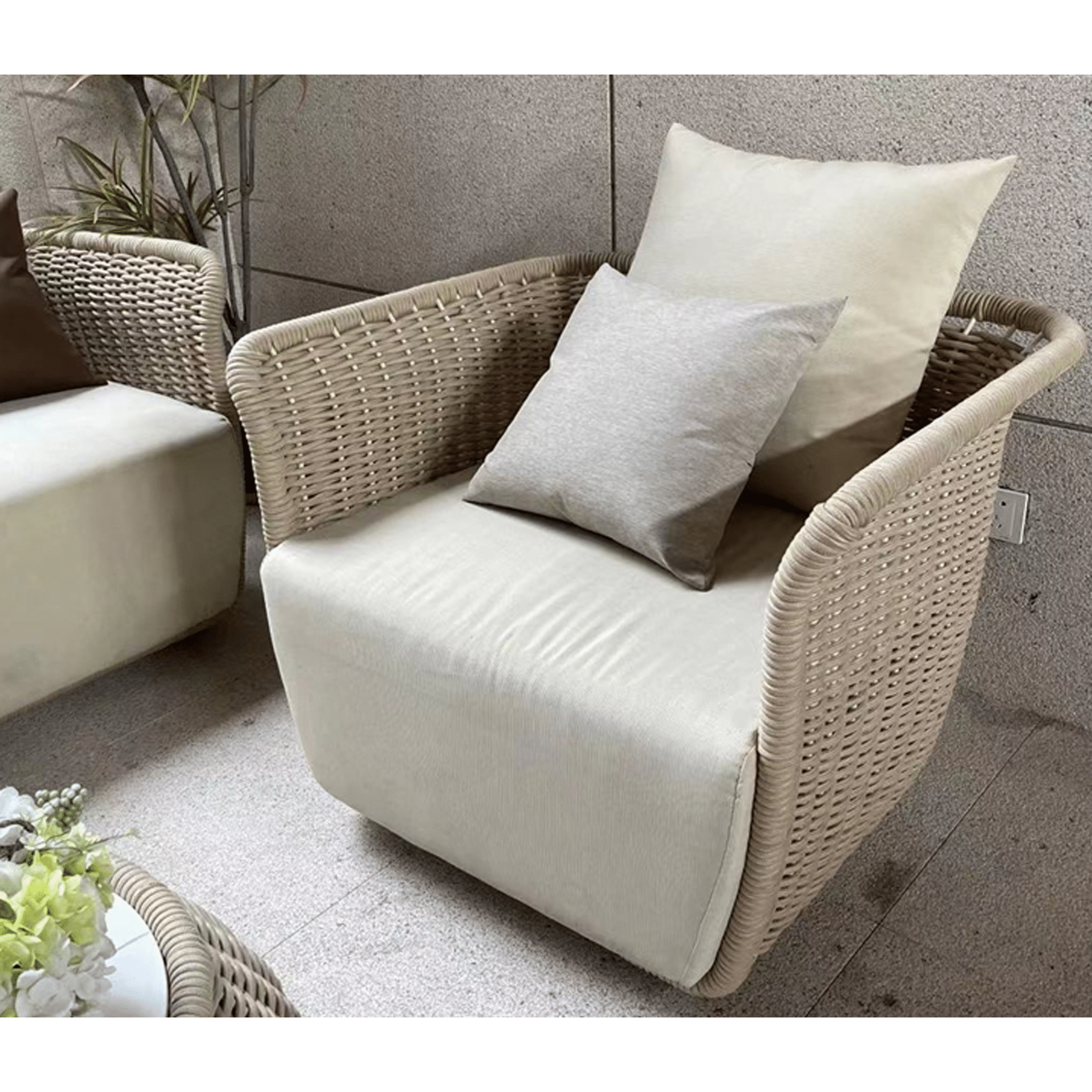 Small Apartment Outdoor Garden Sofas Waterproof Courtyard Hotel Lounge Chairs Sunscreen Villa Living Room Furniture Leisure Sofa