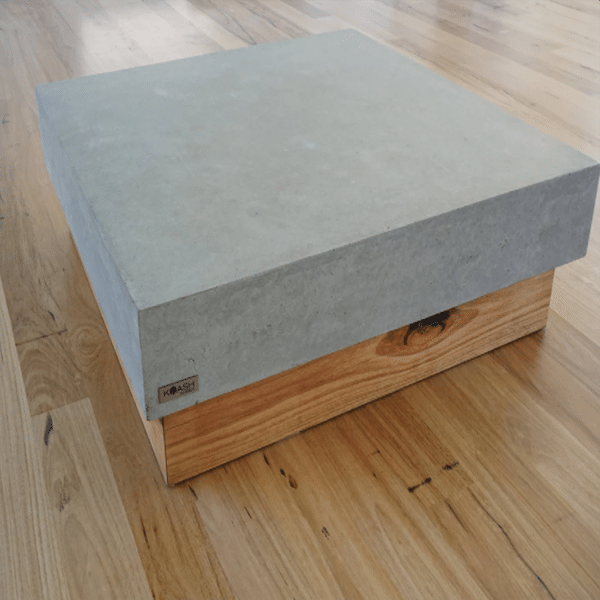polished concrete square coffee table