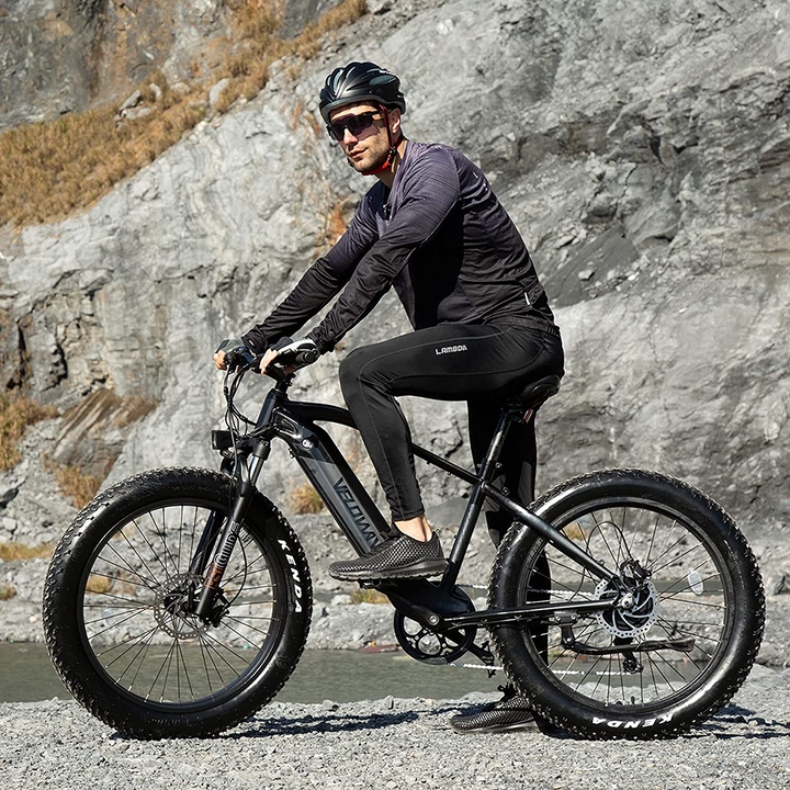 Electric Bike Adults 750W BAFANG Motor 48V 15Ah Removable Larger Battery 26'' Fat Tire Ebike 28MPH Snow Beach Mountain E-Bike Shimano 7-Speed UL Certified