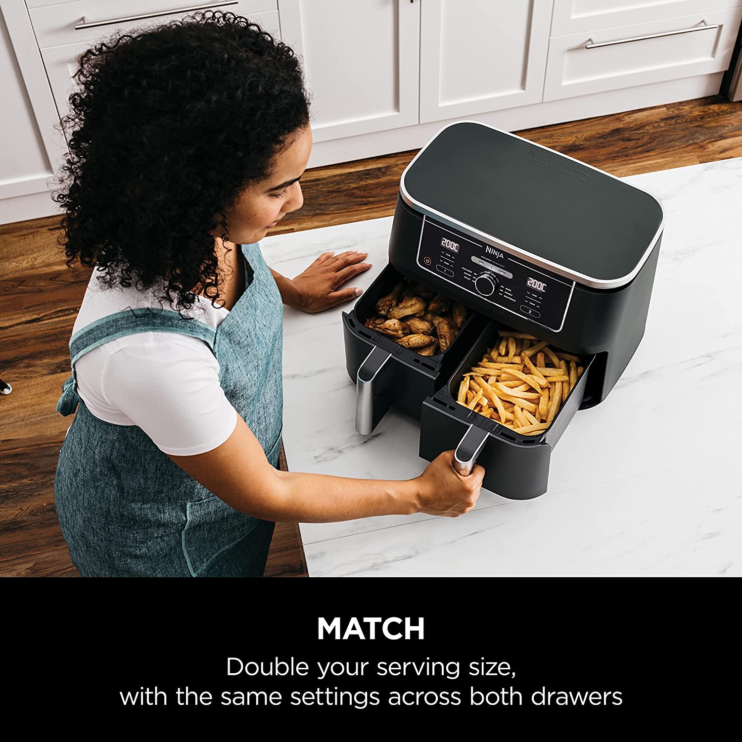 Ninja Foodi Max Dual Zone Air Fryer [AF400UK] 2-drawer, 6 cooking functions, 9.5L