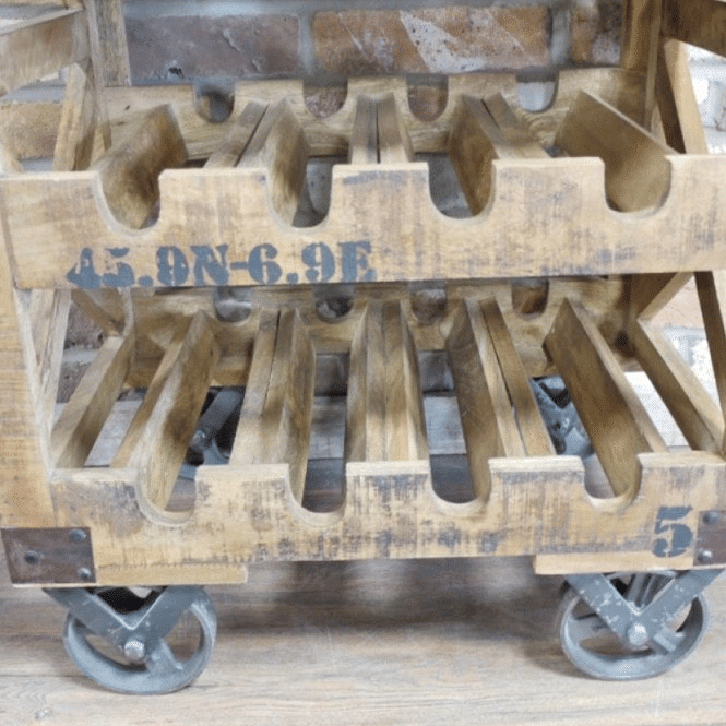 Industrial Crate Wine Trolley