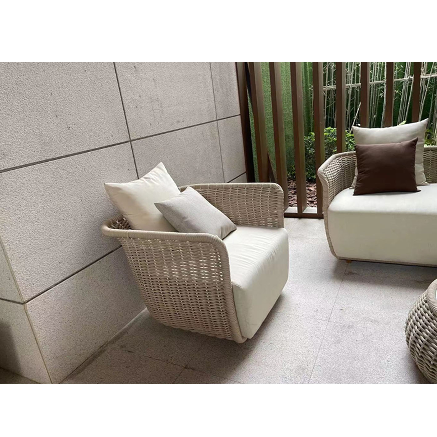 Small Apartment Outdoor Garden Sofas Waterproof Courtyard Hotel Lounge Chairs Sunscreen Villa Living Room Furniture Leisure Sofa