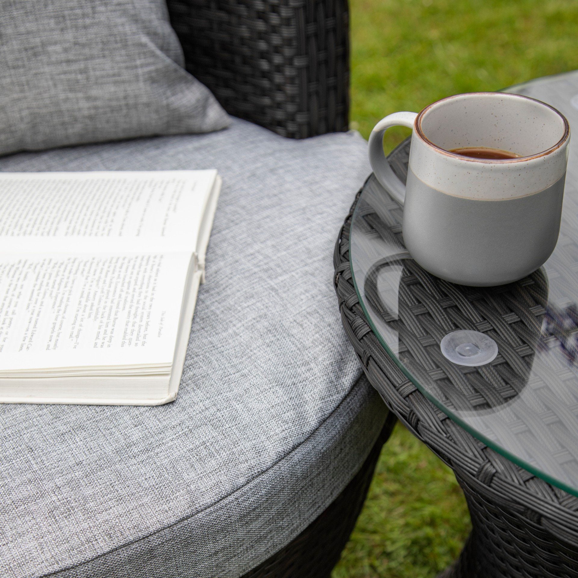 2 Seater Rattan Egg Chair Bistro Set