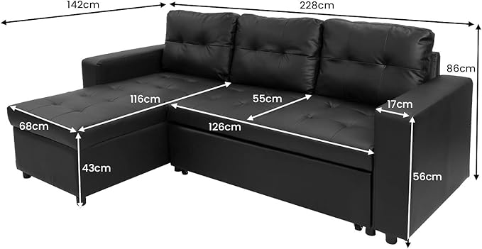 Corner Sofa Linen Lounge Couch L-Shaped Modular Furniture Home Chaise Grey