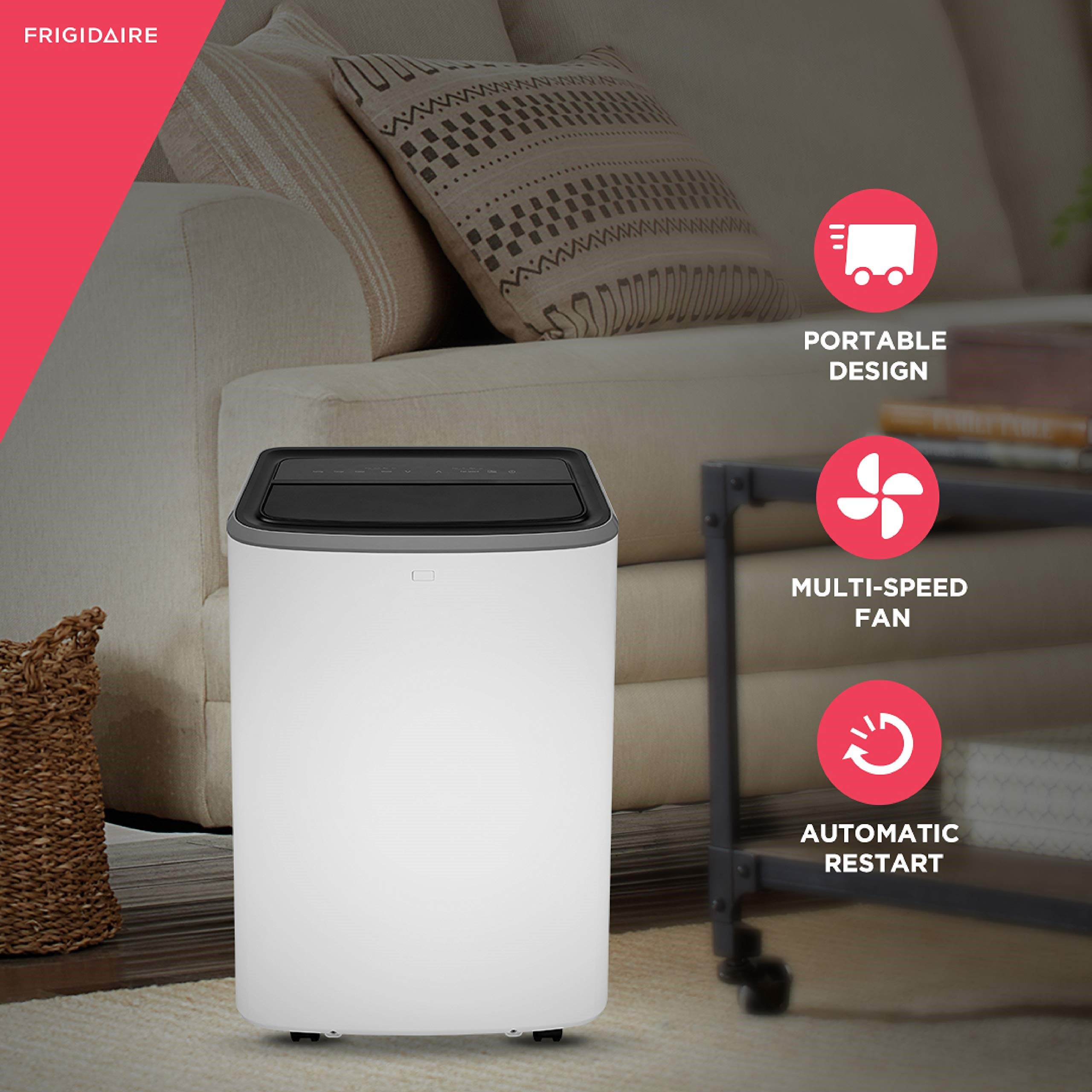 Frigidaire FHPC132AB1 Portable Air Conditioner with Remote Control, Up to 450 Sq. Ft, White