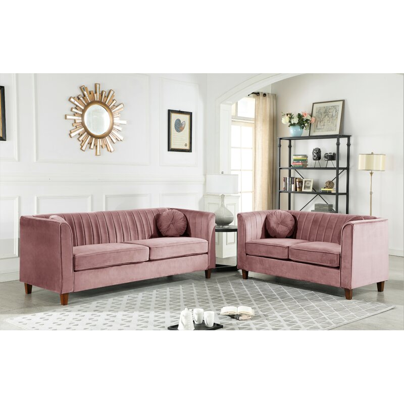 Cely 2 Piece Velvet Living Room Set
