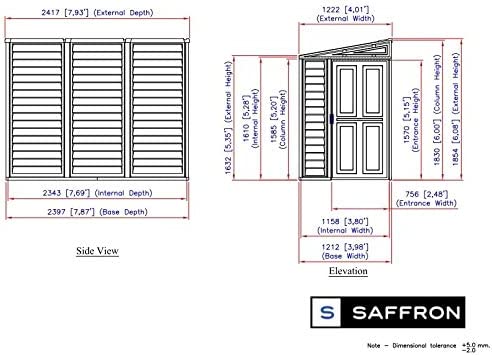 Store More Saffron Lean-to 4' x 8' Plastic Shed, Ivory, 4ft x 8ft