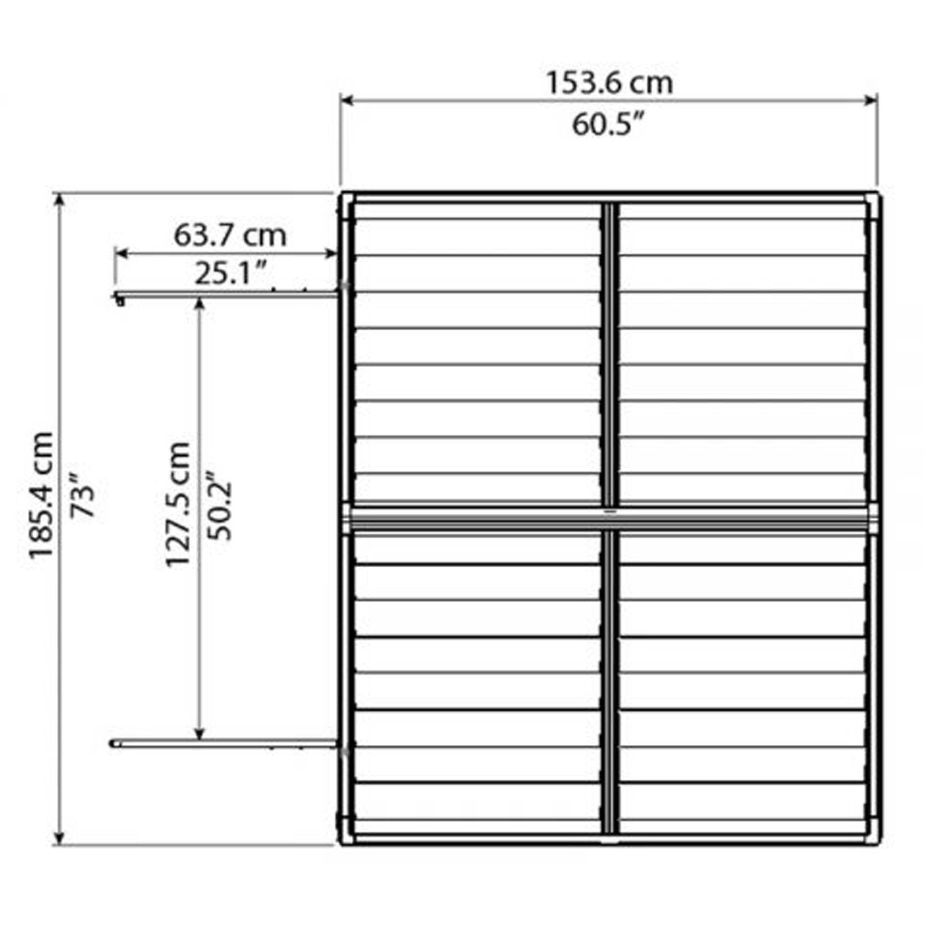 6' x 5' Palram Canopia Grey Skylight metal shed (1.85m x 1.54m)