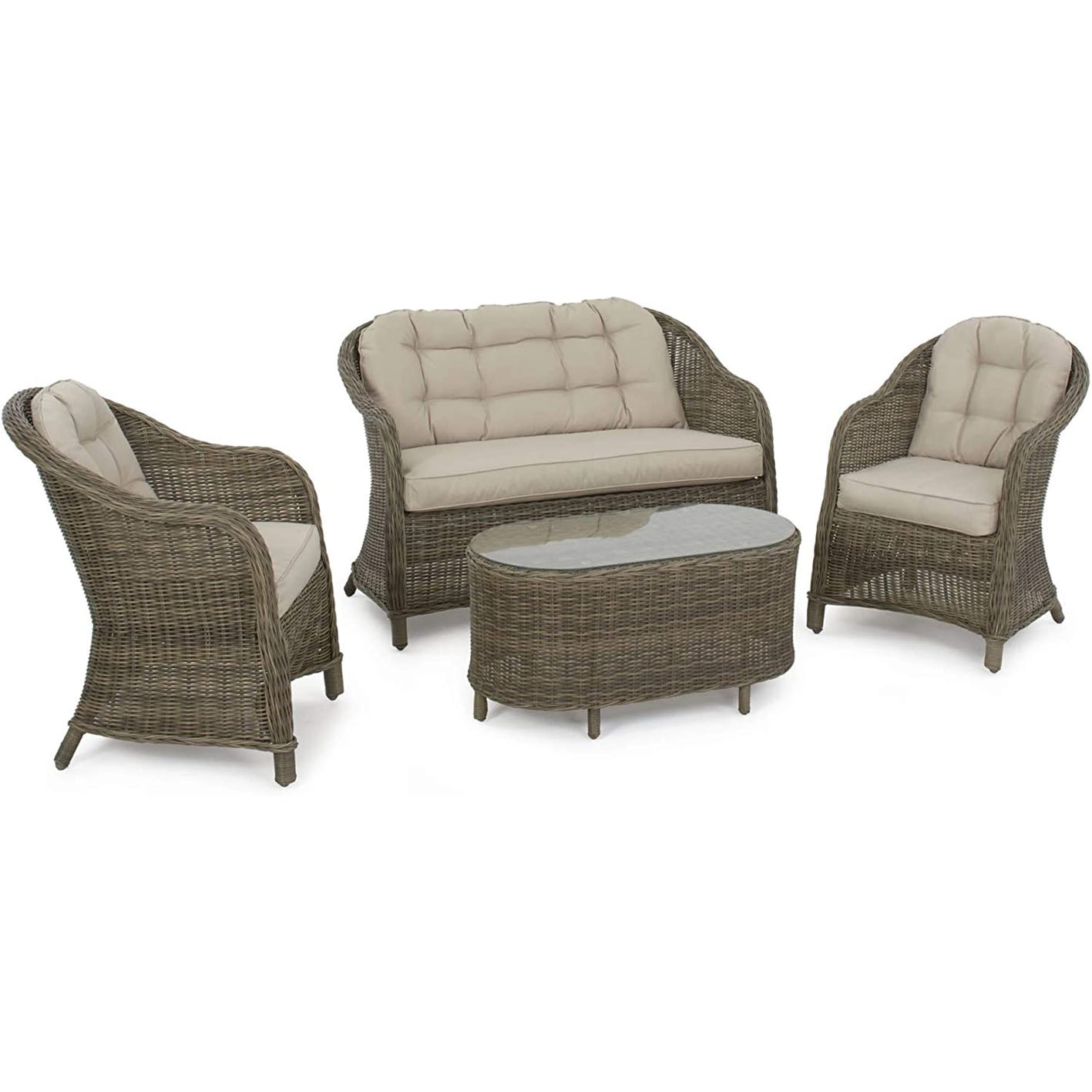 Maze Rattan Garden Furniture Winchester Rounded High Back Sofa Set