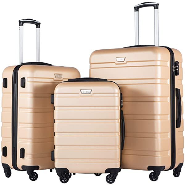 COOLIFE Luggage 3 Piece Set Suitcase Spinner Hardshell Lightweight TSA