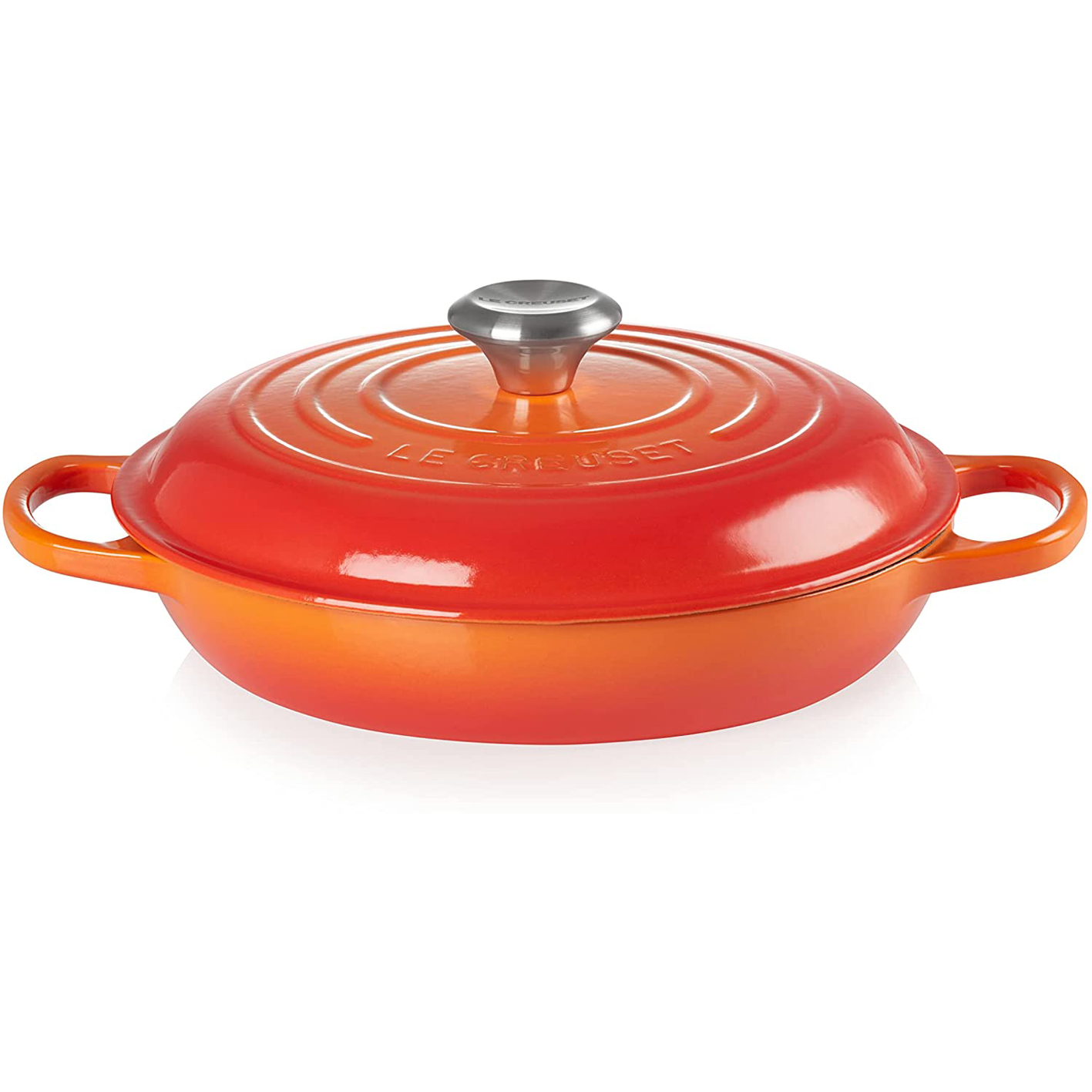 Le Creuset Shallow Casserole/Braiser With Lid, 26 cm, 2 Litres, Navy, 25032265214460