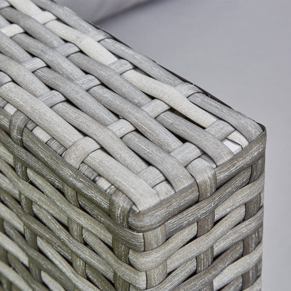 BARCELONA 9 SEATER RATTAN GARDEN DINING SET WITH RISING TABLE IN GREY