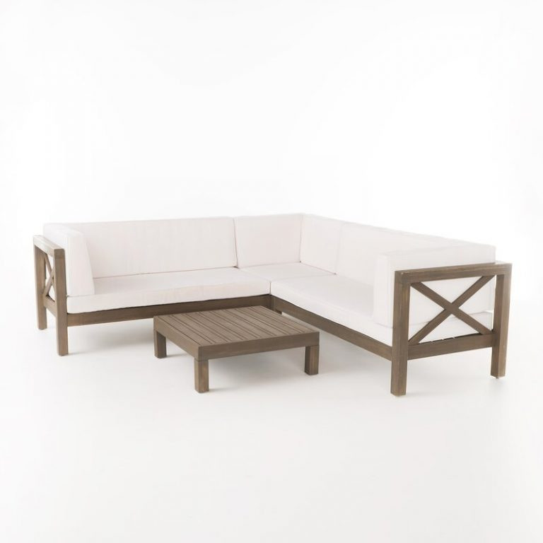 Ansel Solid Wood 5 – Person Seating Group with Cushions