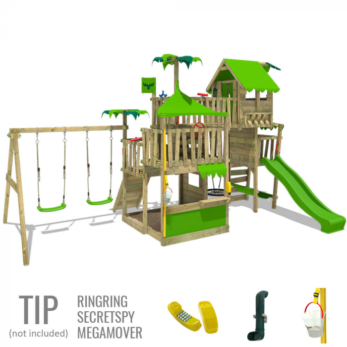 Caribbean climbing frame with double swing