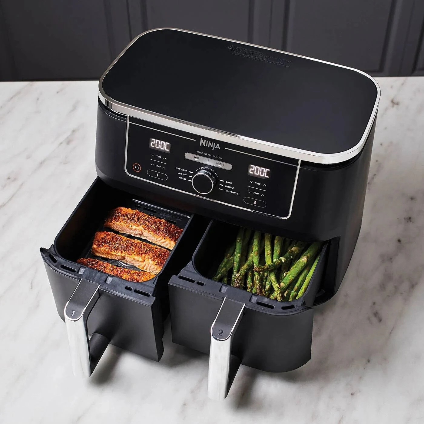 Ninja Foodi Max Dual Zone Air Fryer [AF450UK] 2-drawer, 6 cooking functions, 9.5L