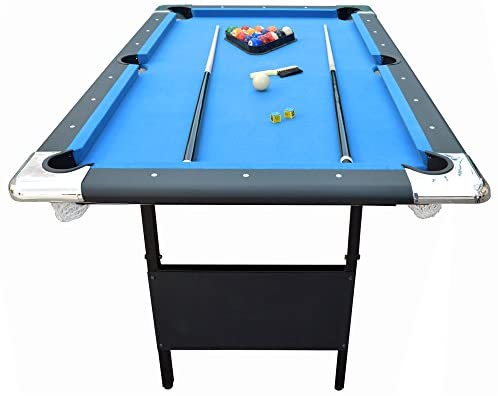 Hathaway Fairmont Portable 6-Ft Pool Table for Families with Easy Folding for Storage, Includes Balls, Cues, Chalk