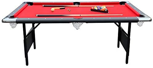 Hathaway Fairmont Portable 6-Ft Pool Table for Families with Easy Folding for Storage, Includes Balls, Cues, Chalk